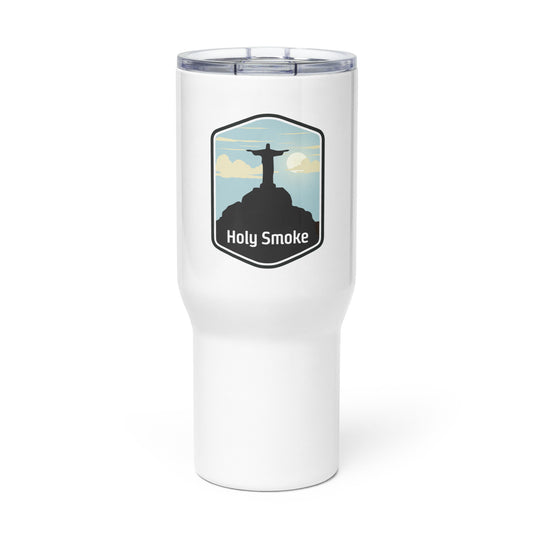 Holy Smoke logo: Travel mug with a handle