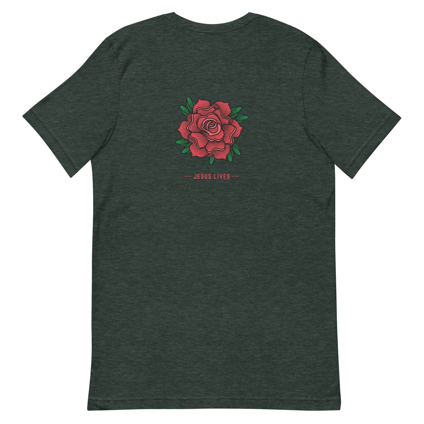 Rose Design on Front and back. Unisex t-shirt